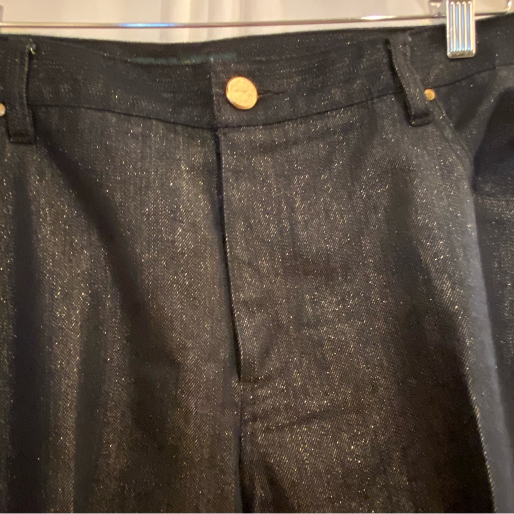 DONATED 🛑Ralph Lauren Dark Navy with gold thread Jeans. Sz16. - Picture 1 of 11